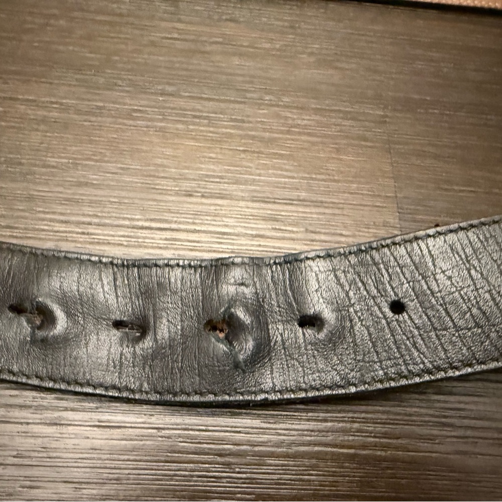 Men's Gucci Designer Belt with Silver Buckle - Picture 5 of 5